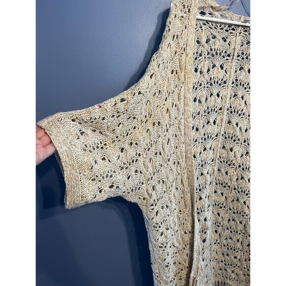 American Eagle Outfitters Cream Open-Knit Cardigan - Picture 2 of 8